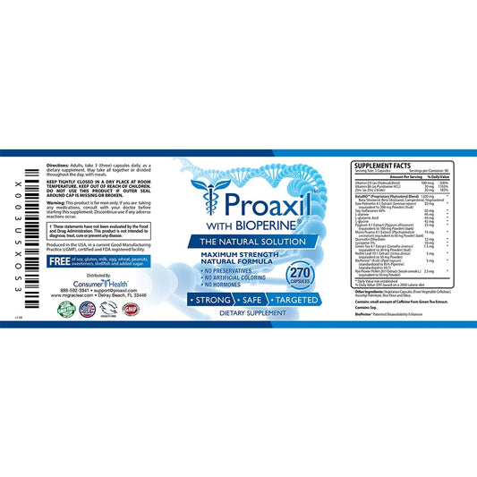 Consumer Health Proaxil packaging showing 3-month supply