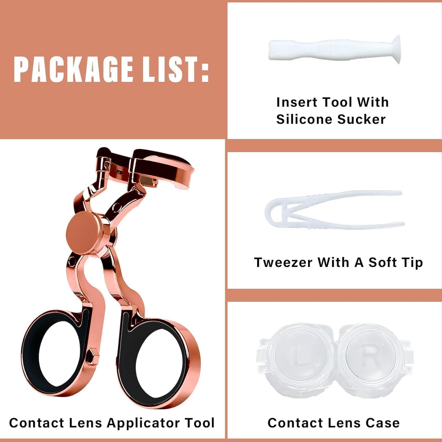 Contents: applicator tool, soft-tip tweezers, insertion tool set