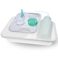Front view of double-layer contact lens cleaner tray