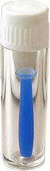 Blue soft silicone contact lens insertion tool close-up