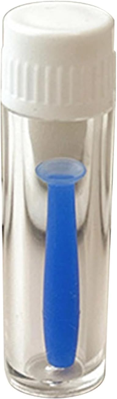 Blue multifunction contact lens tool shown in pocket or case