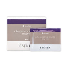 ConvaTec ESENTA remover latex-free label emphasizing allergy-friendly skin care.