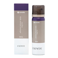 ConvaTec ESENTA adhesive remover spray bottle ready for sting-free residue removal.