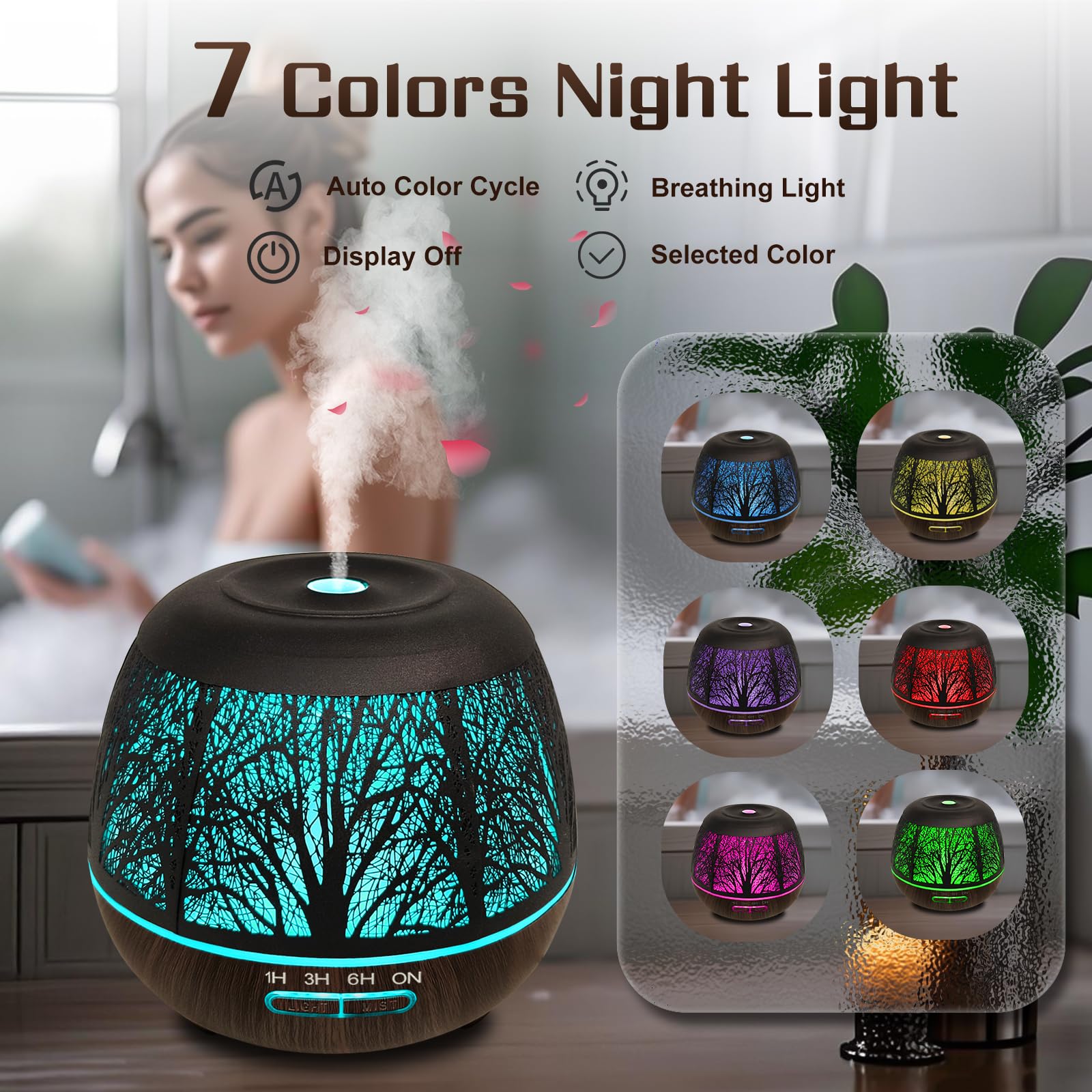 Cool mist diffuser with auto-off safety feature
