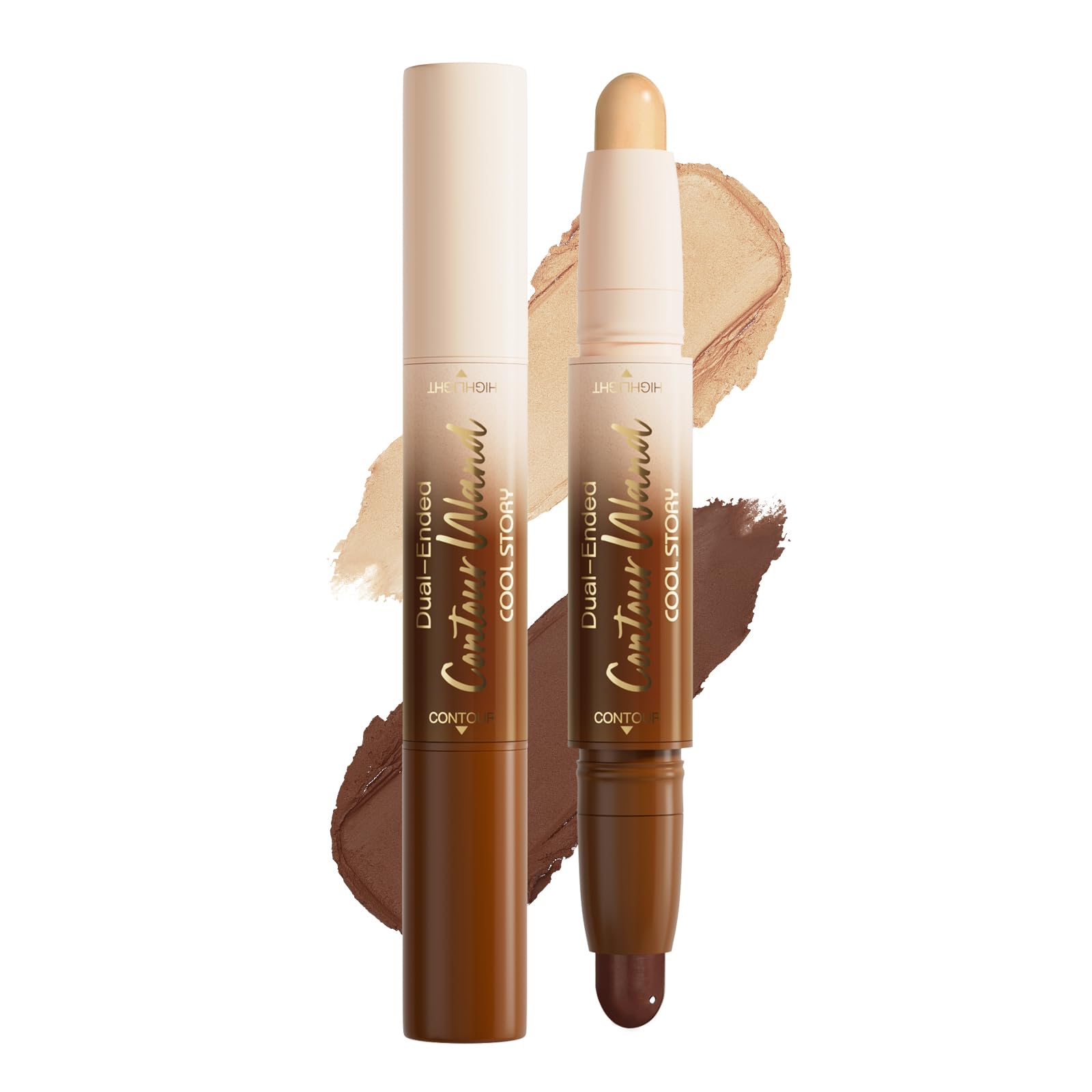 COOL STORY dual-ended wand highlighting end creates natural glow on cheekbones