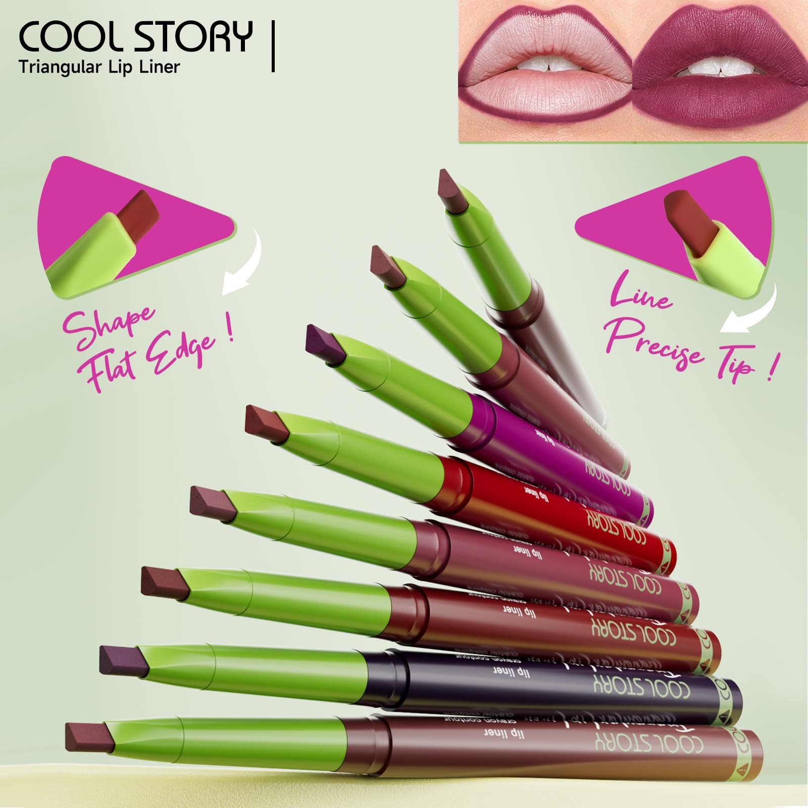 Cool Story lip liner secure cap helps prevent leaks.