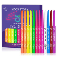 Cool Story Neon Eyeliner Set packaging front showing 12 colors.
