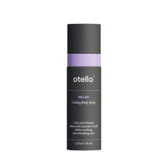 Front view of Otella Cooling Body Spray bottle with Menthol and Lavender Vanilla scent