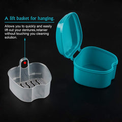 Portable denture bath box in compact size 9x9x7 cm