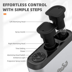 CoolSub diffuser four-level modes tailor aroma intensity to space needs.