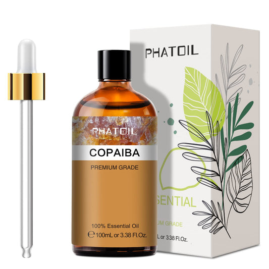 100ml Copaiba essential oil in amber UV bottle with dropper