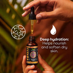 Amber glass bottle with copaiba oil dropper