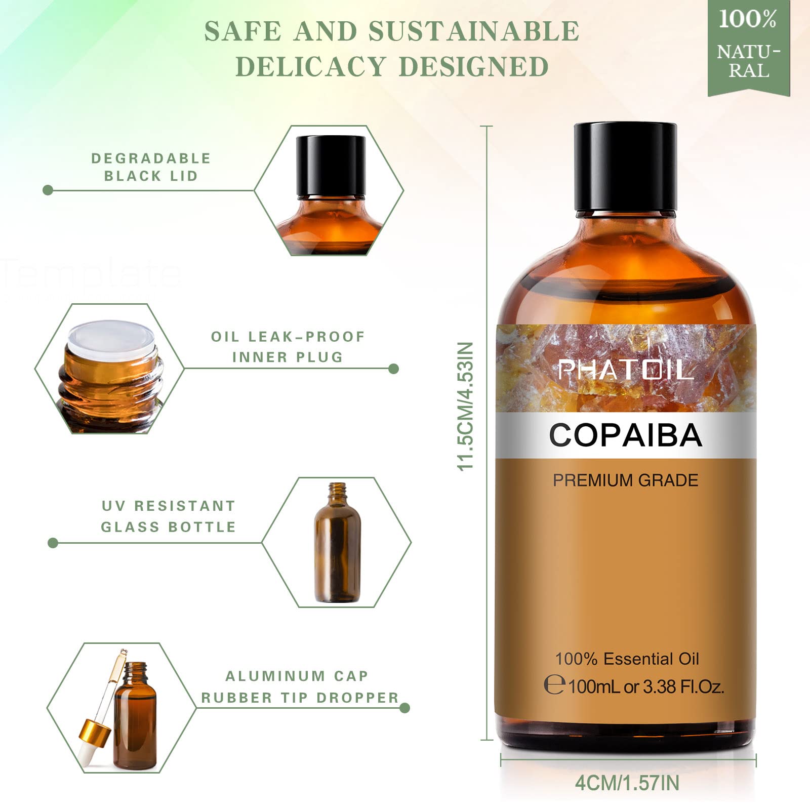 Copaiba essential oil ready for diffuser use
