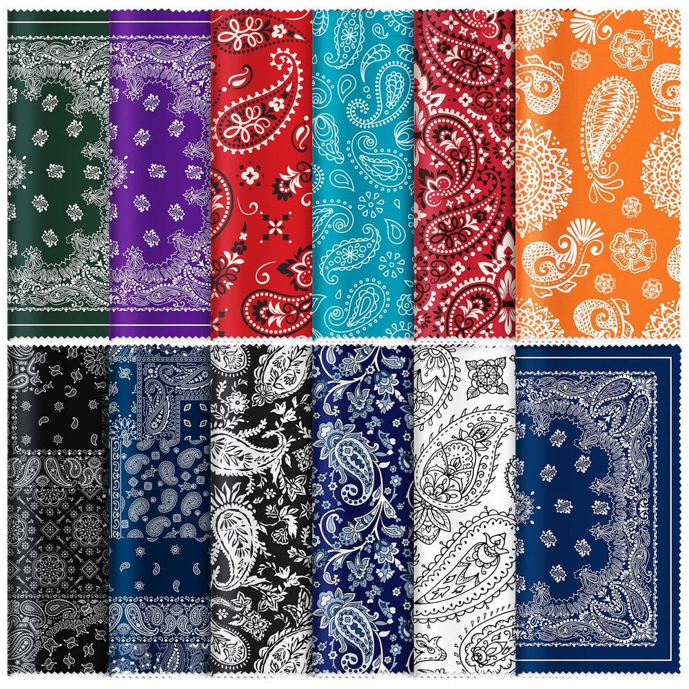 Copkim 24-pc microfiber cleaning cloths with paisley elegant flowers design (6x6 inch) close up