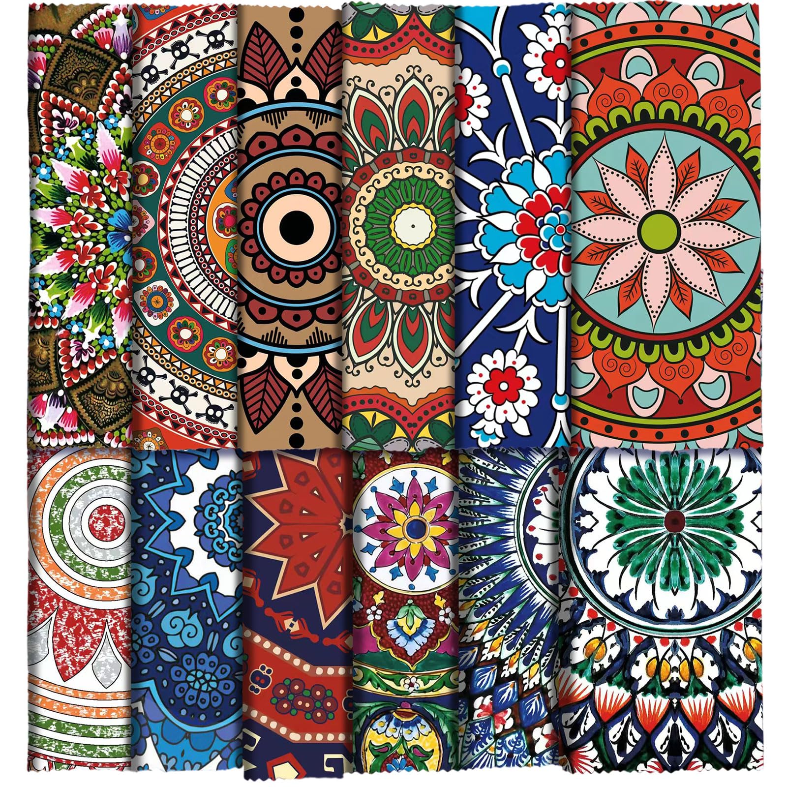 Copkim mandala microfiber cleaning cloths laid flat