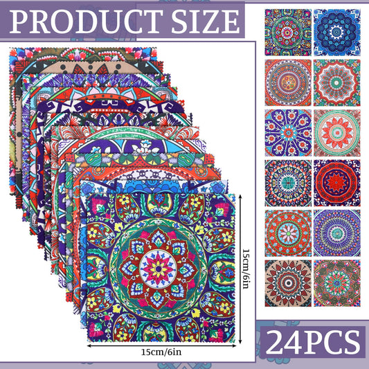 Mandala design microfiber glasses cleaning cloth close-up