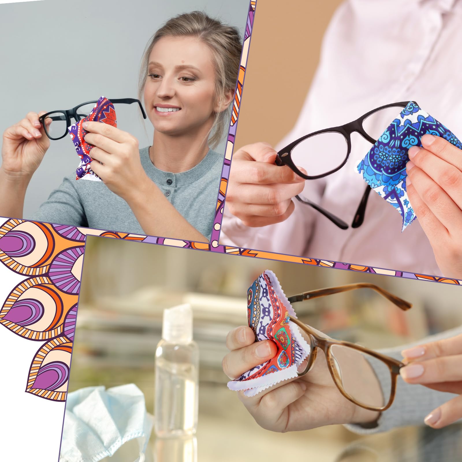 Cleaning glasses and phone screens with microfiber cloth