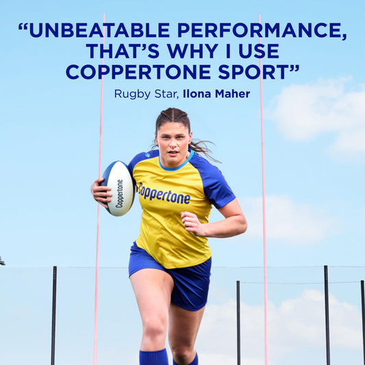 Spray nozzle of Coppertone SPORT mineral sunscreen for quick, even coverage.
