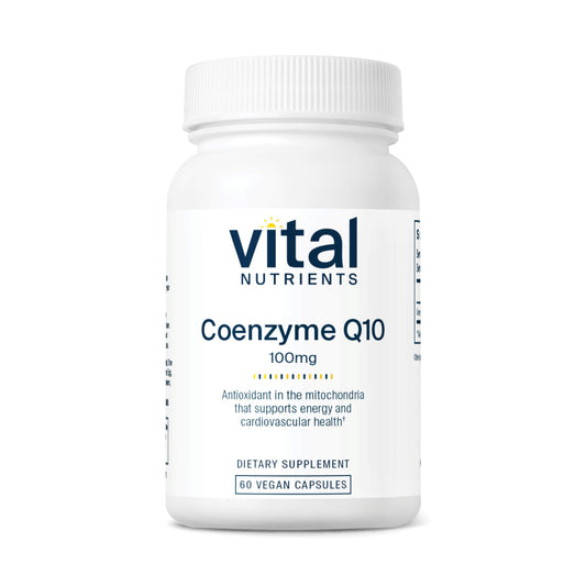 Vital Nutrients CoQ10 100mg vegan supplement bottle with label