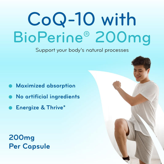 Absorption enhancement graphic for CoQ10 200mg with BioPerine