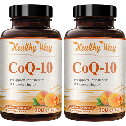 Bottle of CoQ10 200mg capsules