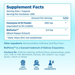 CGMP US lab production seal for CoQ10 supplement