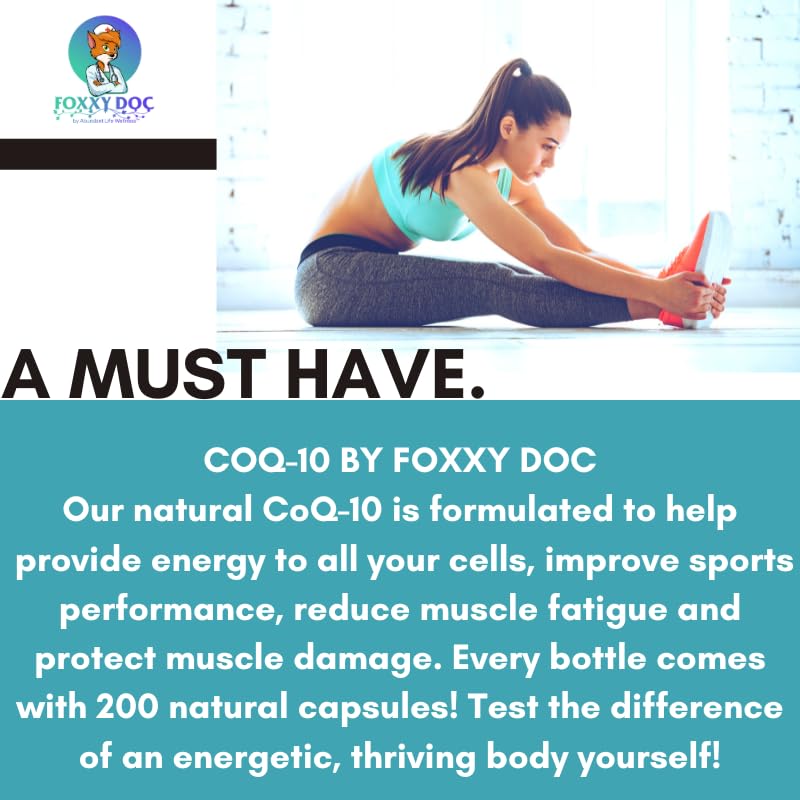 CoQ10 200mg supporting cognition, skin health, and exercise performance