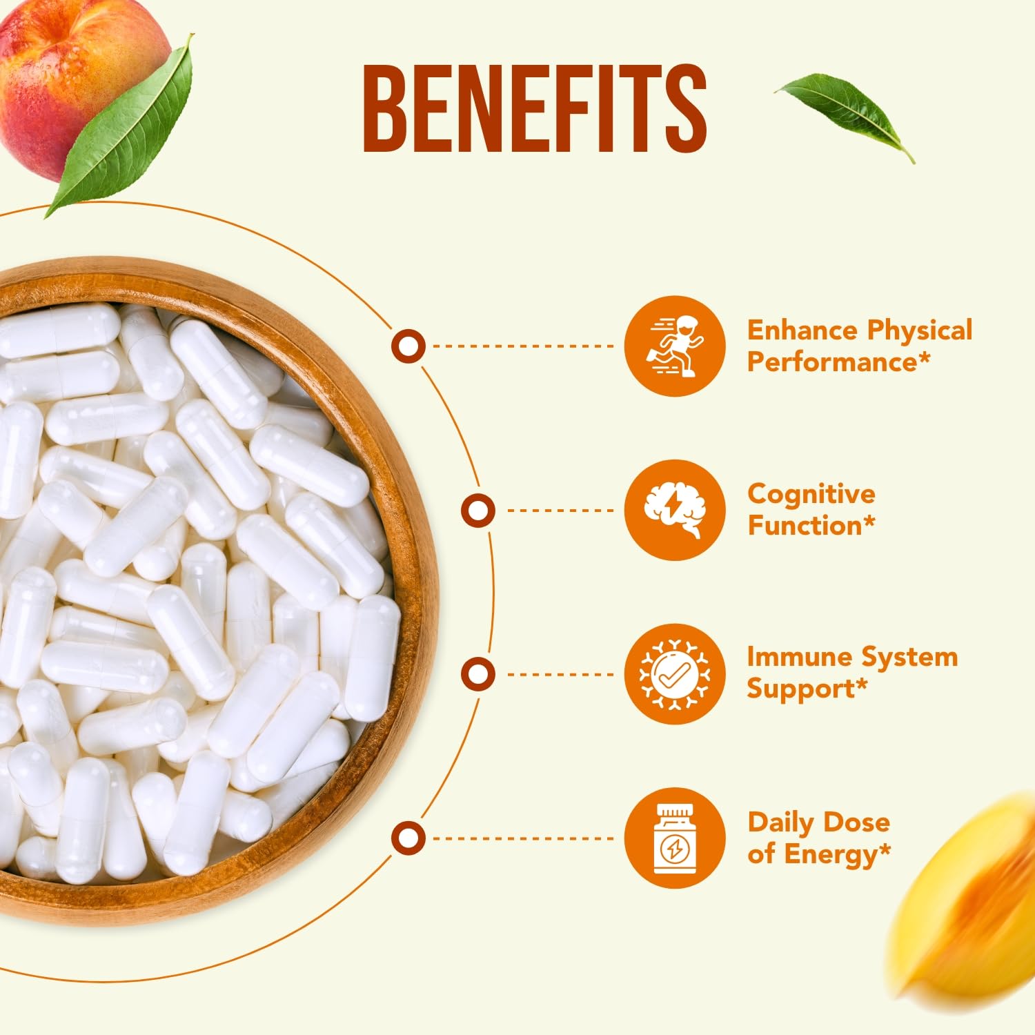 Graphic illustrating heart health support from CoQ10 200mg