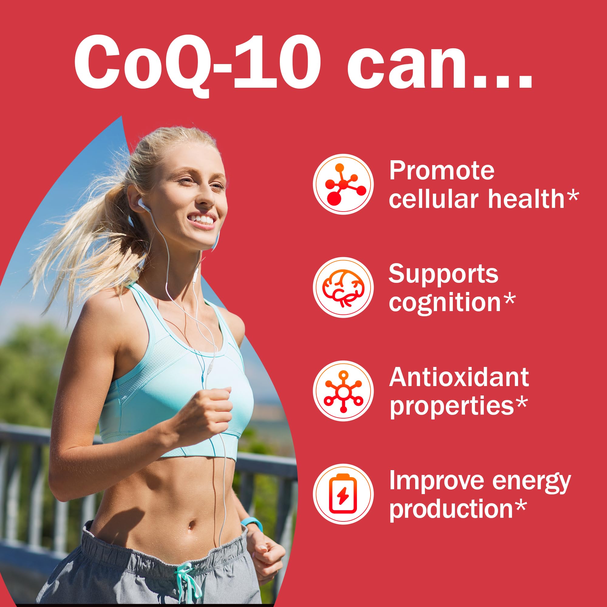 Supplement facts panel highlighting CoQ10