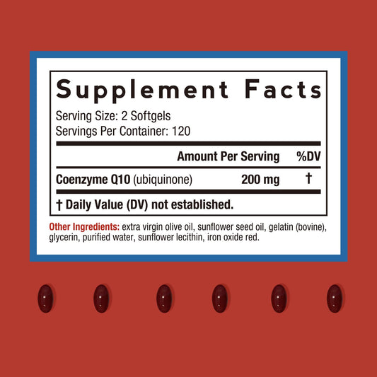 Doctor's Recipes CoQ10 bottle with label showing 200mg per serving