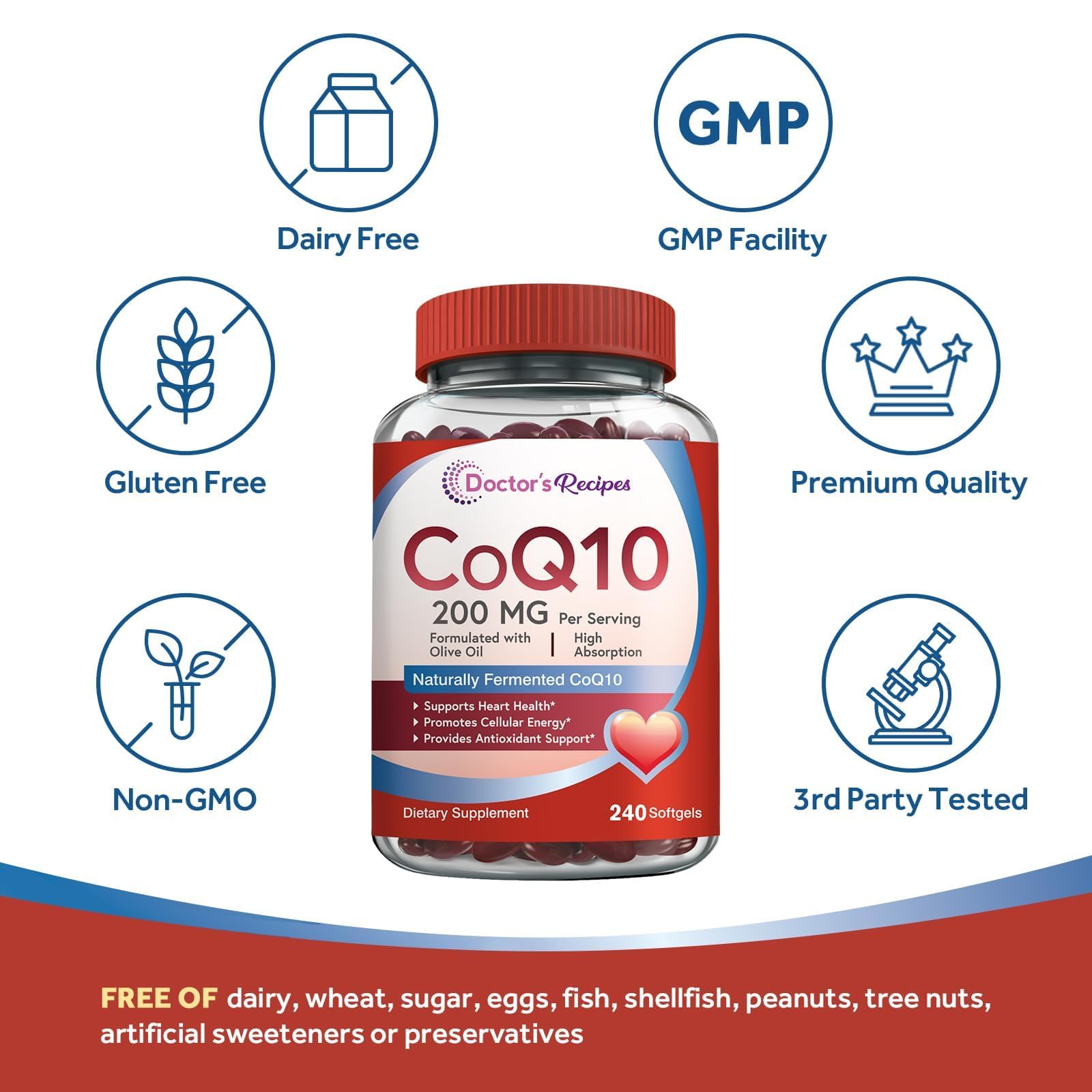 Heart health concept with CoQ10 energy support