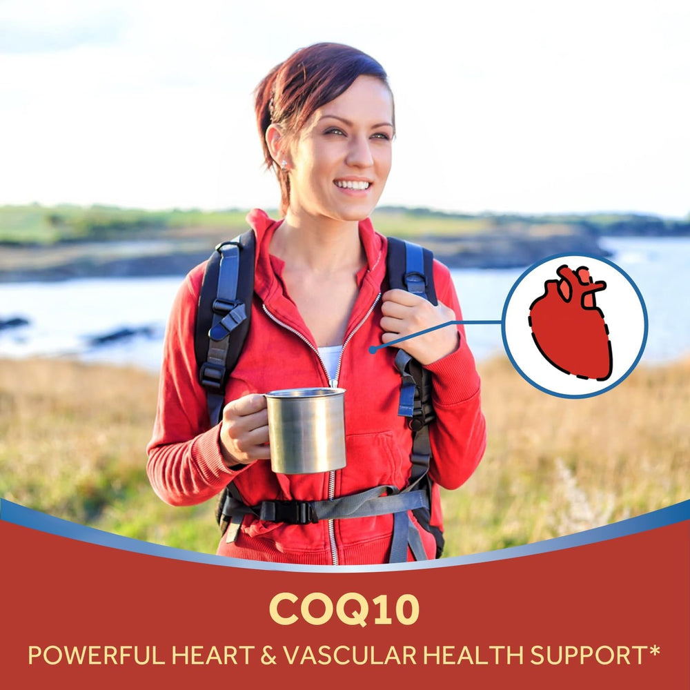 Nutrition facts panel for CoQ10 200mg softgels