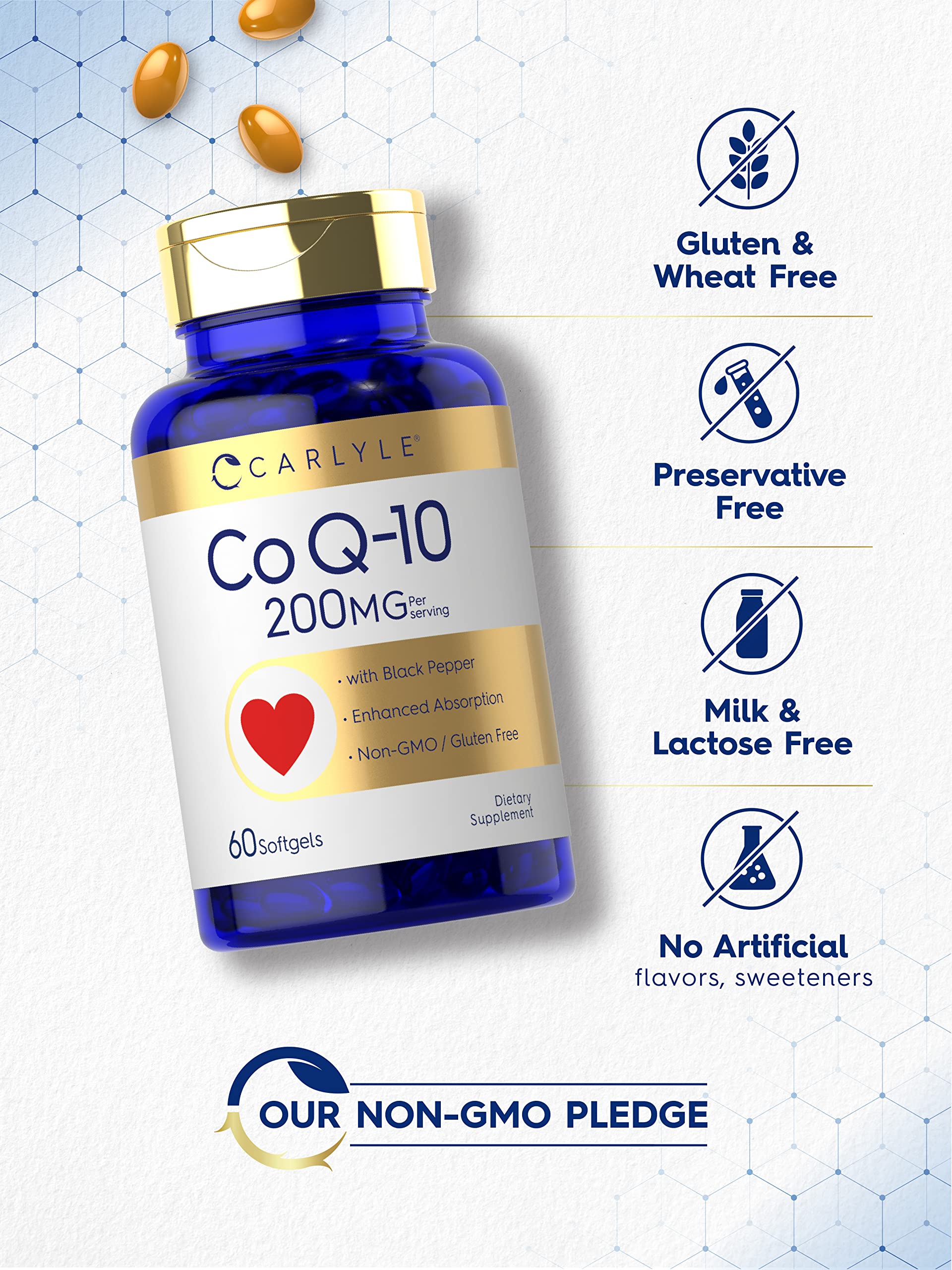 Black Pepper Extract (Piperine) on CoQ10 label