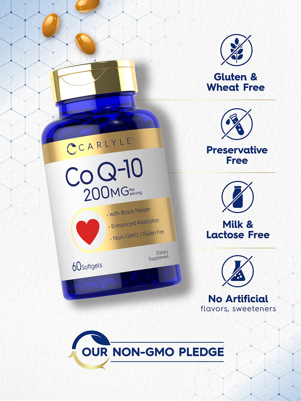Black Pepper Extract (Piperine) on CoQ10 label