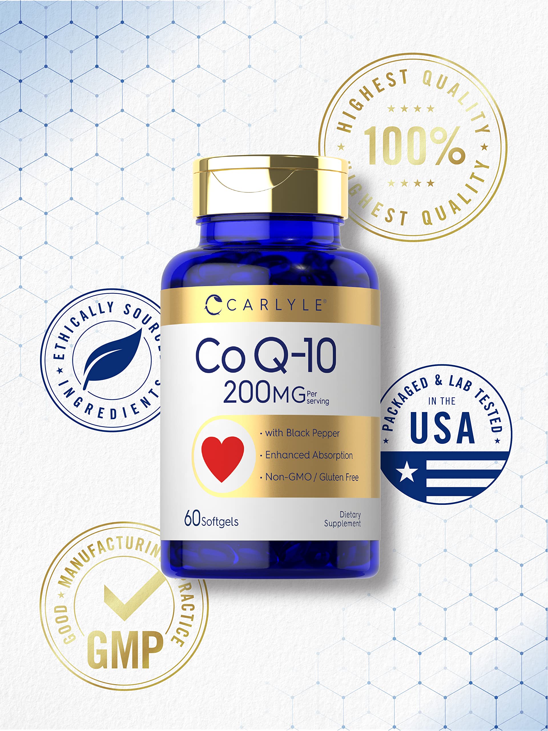 Laboratory tested quality seal on Carlyle CoQ10