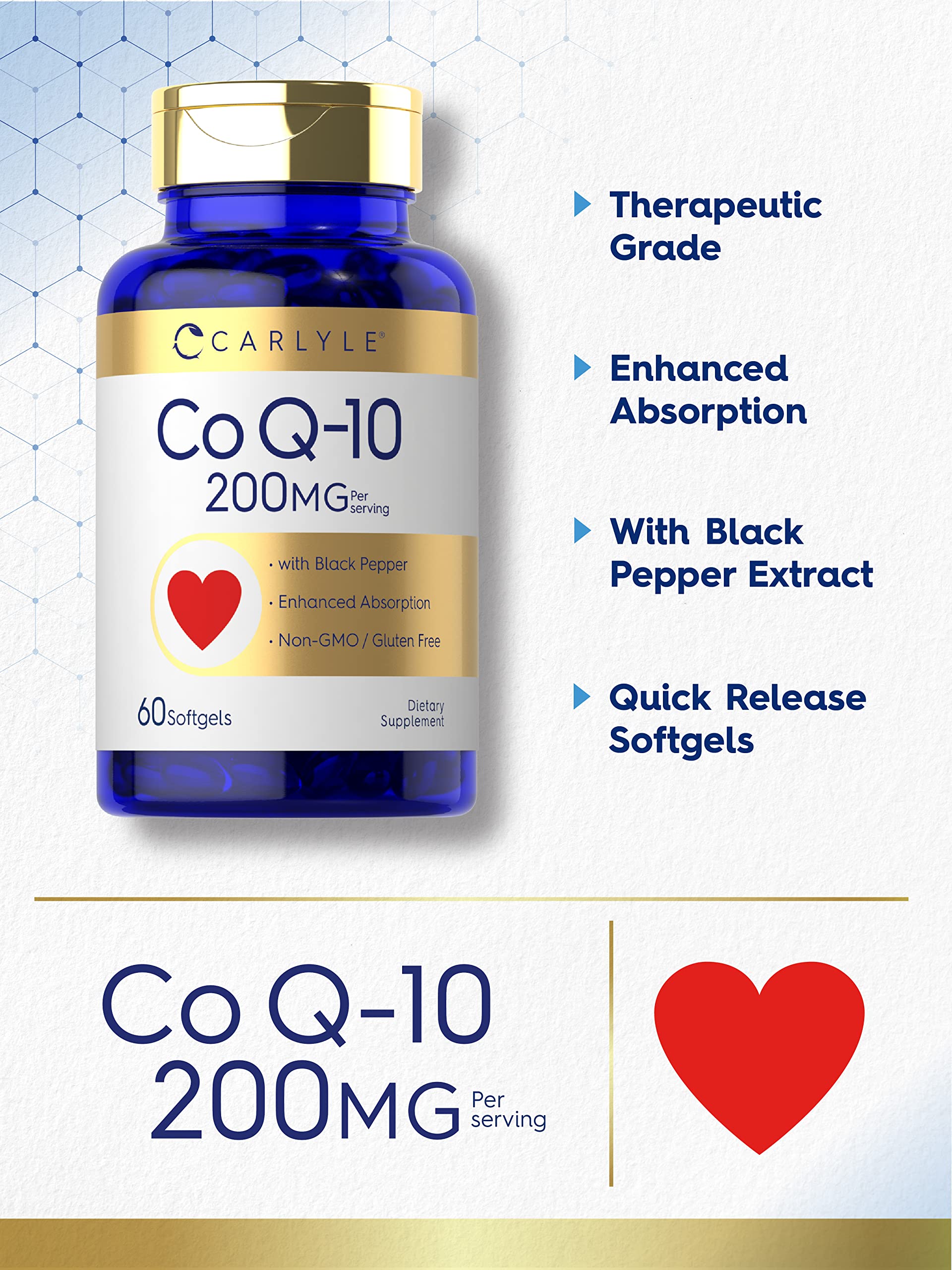Non-GMO certification on CoQ10 packaging