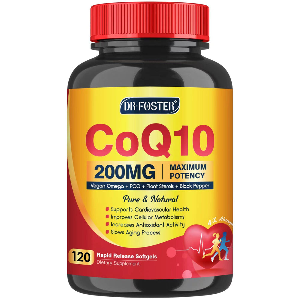 CoQ10 200mg softgels with Vitamin E and Omega 3-6-9 and PQQ