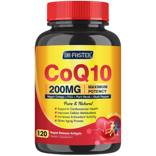 CoQ10 200mg softgels with Vitamin E and Omega 3-6-9 and PQQ