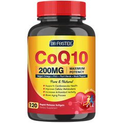 CoQ10 200mg softgels with Vitamin E and Omega 3-6-9 and PQQ