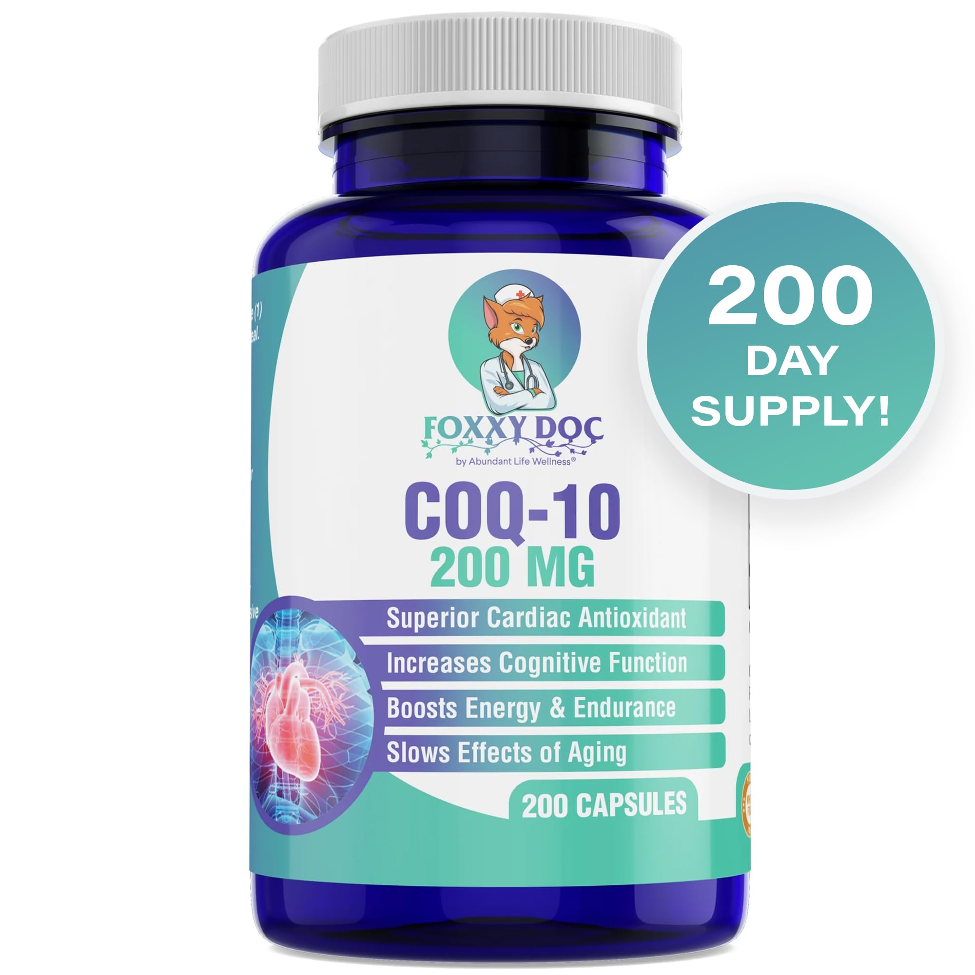 CoQ10 200mg ubiquinone for heart and energy support