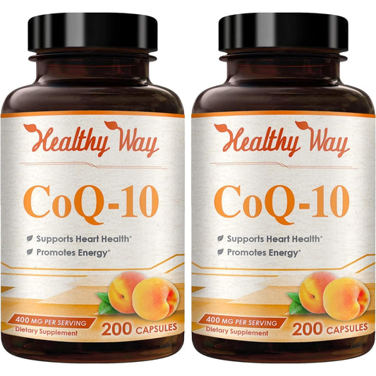 CoQ10 400mg capsules bottle front view