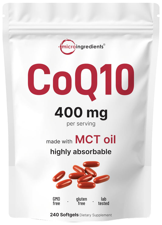 CoQ10 400mg per serving softgels with coconut MCT oil