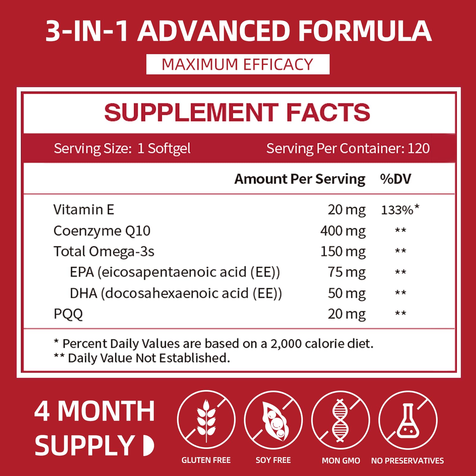 Supports heart health and energy production with CoQ10 softgels