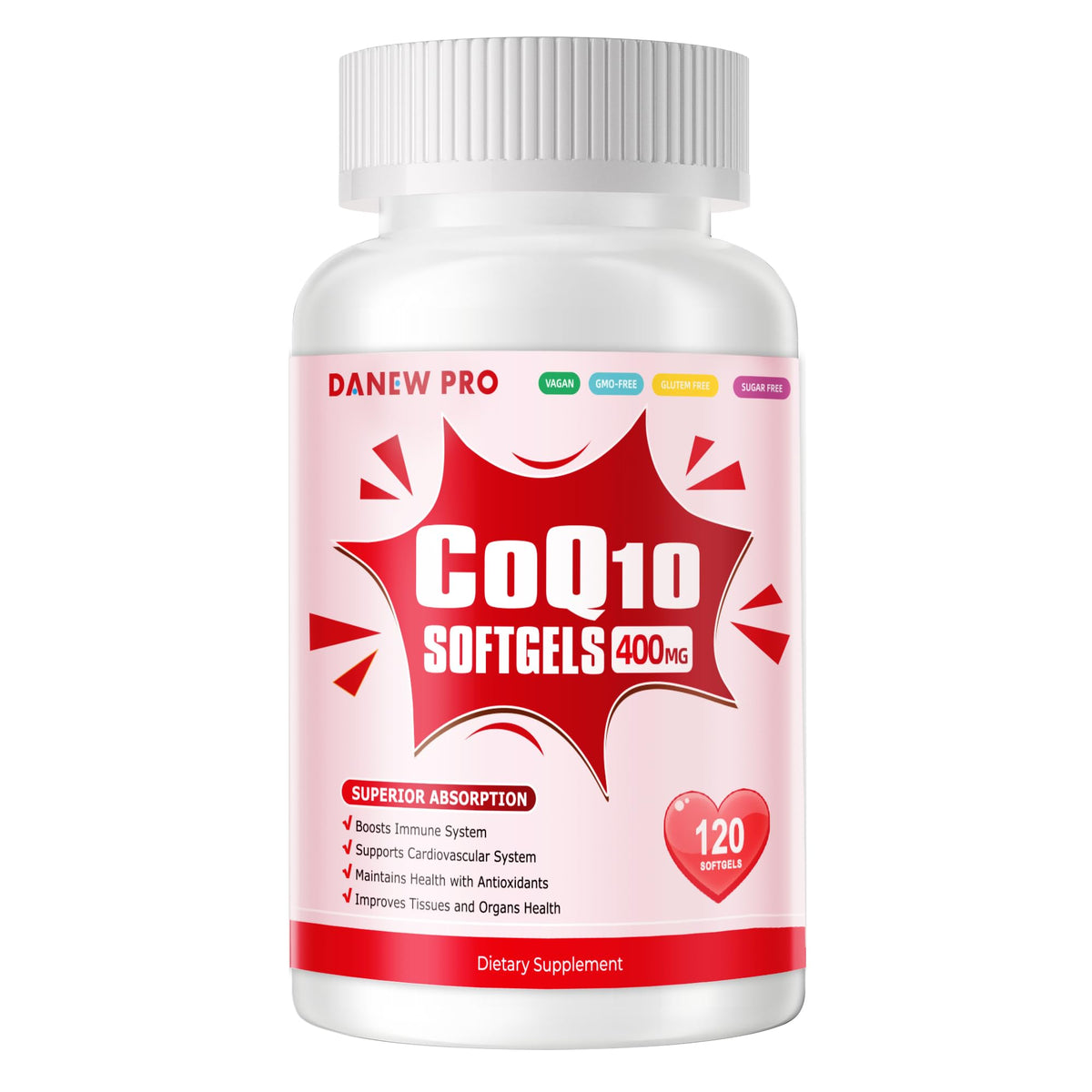 CoQ10 400mg softgels bottle - front view