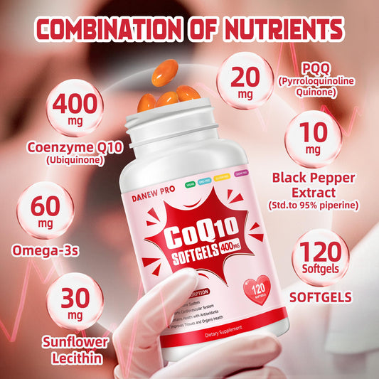 Back of CoQ10 bottle showing supplement facts