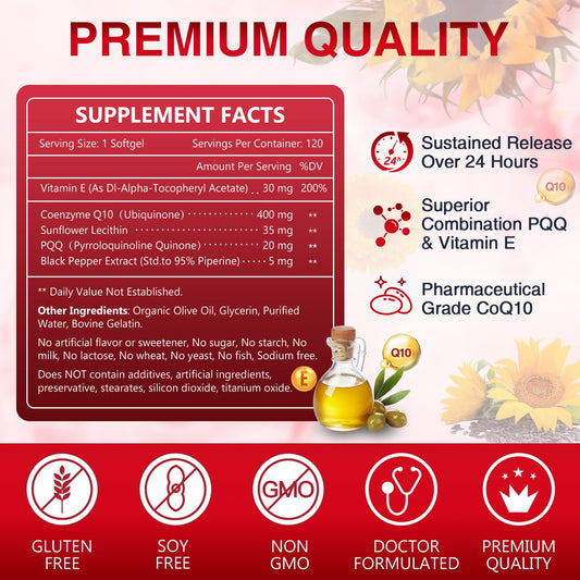 CoQ10 400mg softgels with vitamin E and Bioperine