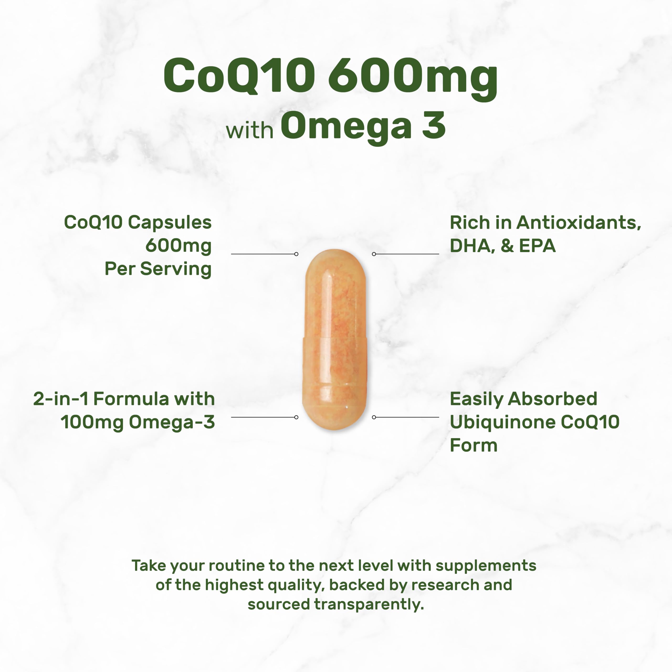 Dosage guidance showing 3 capsules per serving