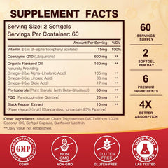 MCTs and black pepper extract ingredients supplement for CoQ10