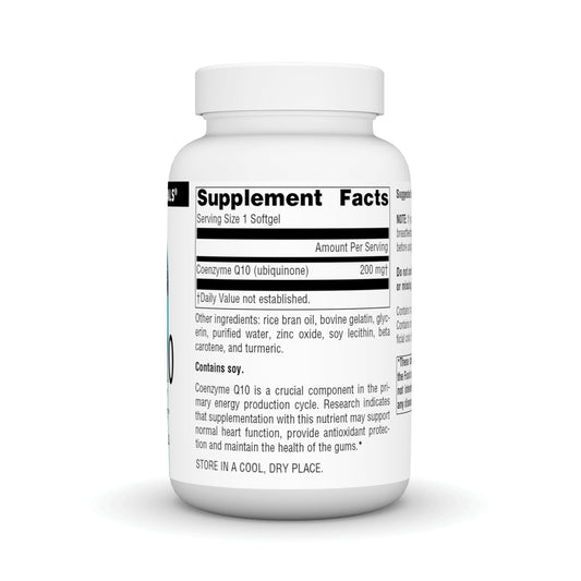 Close-up of CoQ10 antioxidant support for heart, brain, immunity and liver health.