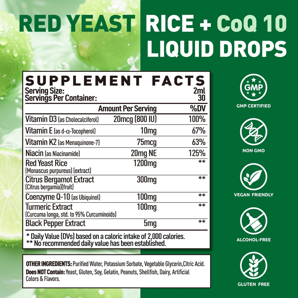 Close-up of CoQ10 liposomal drops bottle